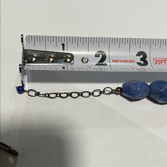 Blue Polished Stone Necklace with lobster clasp - Picture 2 of 10